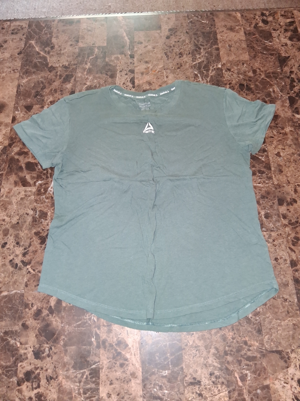 Reebok Olive Green Logo Crew Tee